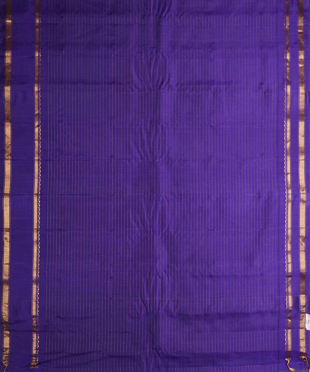 Green purple handwoven gadwal silk saree