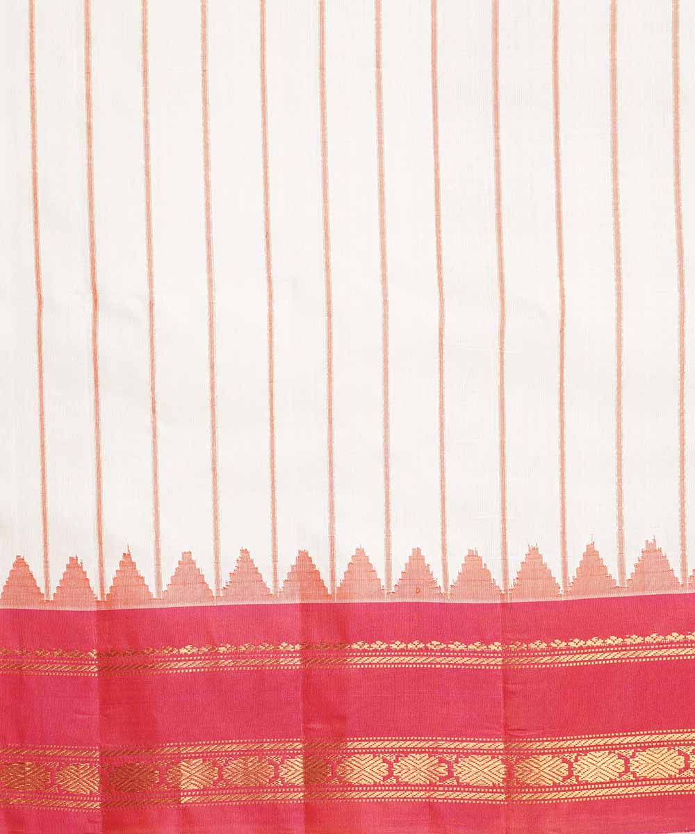 White red handloom gadwal silk saree