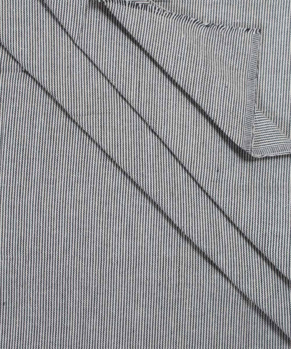 Black and White Handloom Cotton Fabric