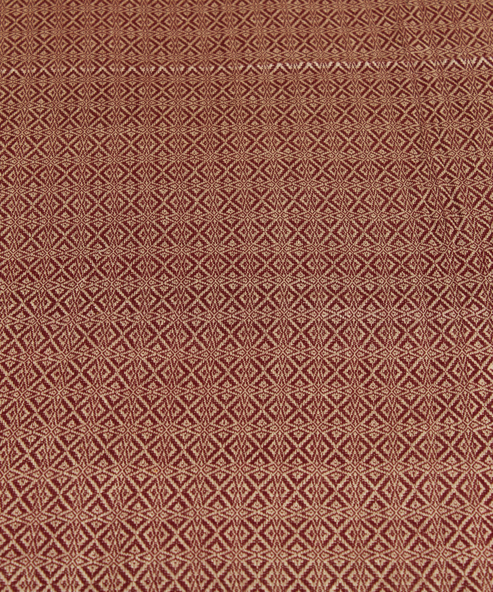 Burgundy Floral Handwoven Cotton Bed Cover