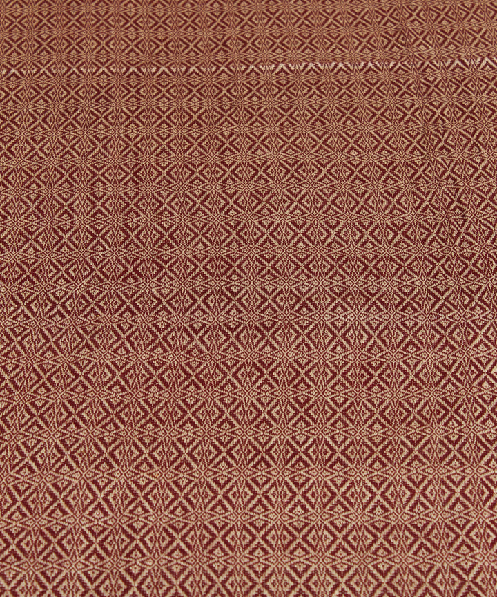 Burgundy Floral Handwoven Cotton Bed Cover