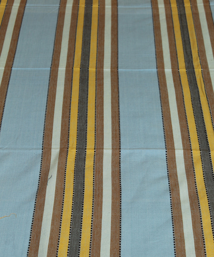 Blue Grey Striped Handloom Cotton Bed Sheet