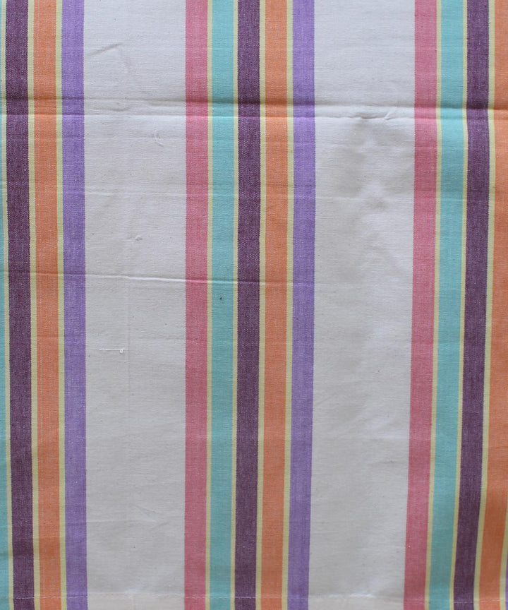 White Colorful Stripe Cotton Single Bed Sheet
