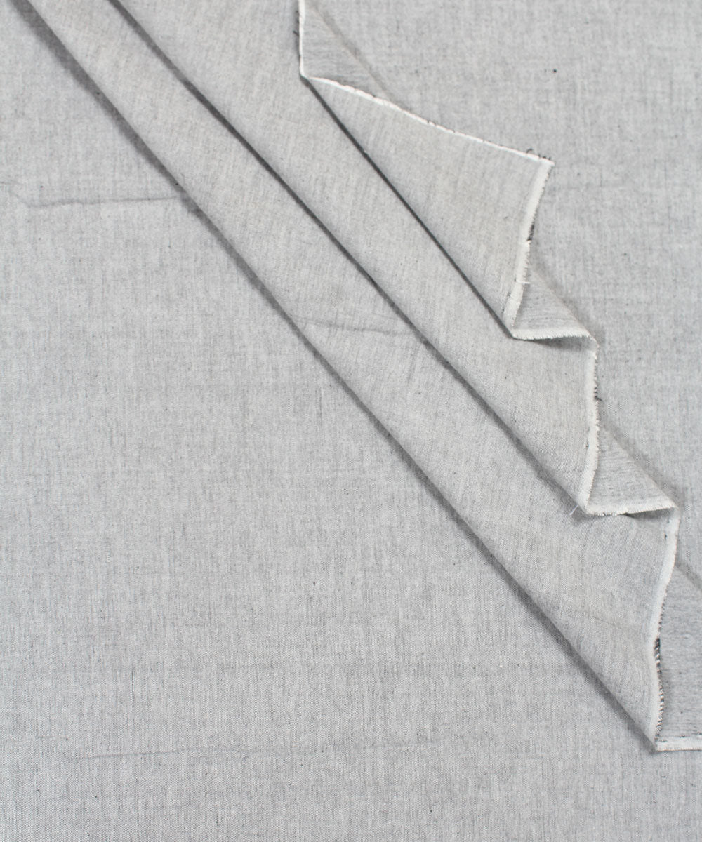 Off White Grey Handwoven Cotton Fabric