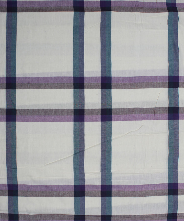 1.9m White handwoven cotton checks fabric