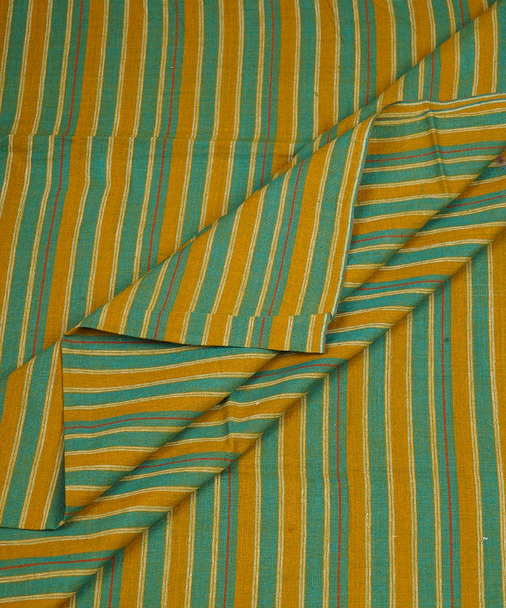 1.8m Green yellow handwoven stripe cotton fabric