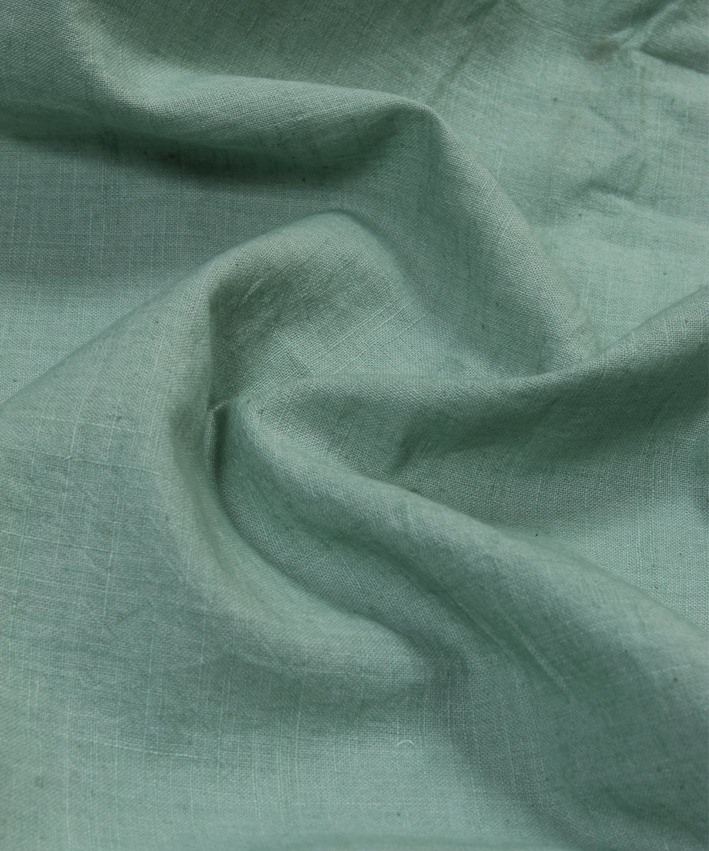 Light green handloom handspun cotton fabric