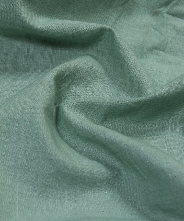 Light green handloom handspun cotton fabric