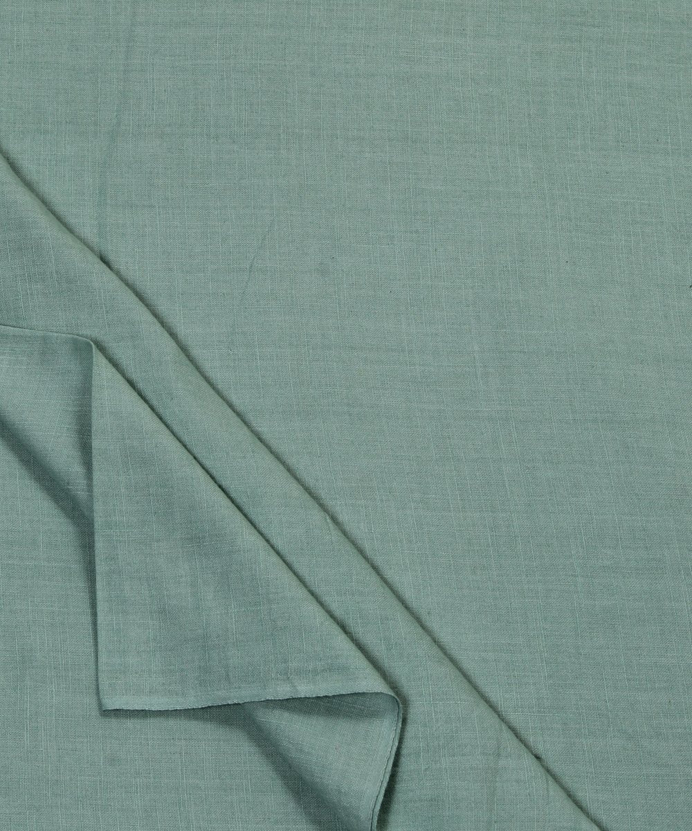 Light green handloom handspun cotton fabric