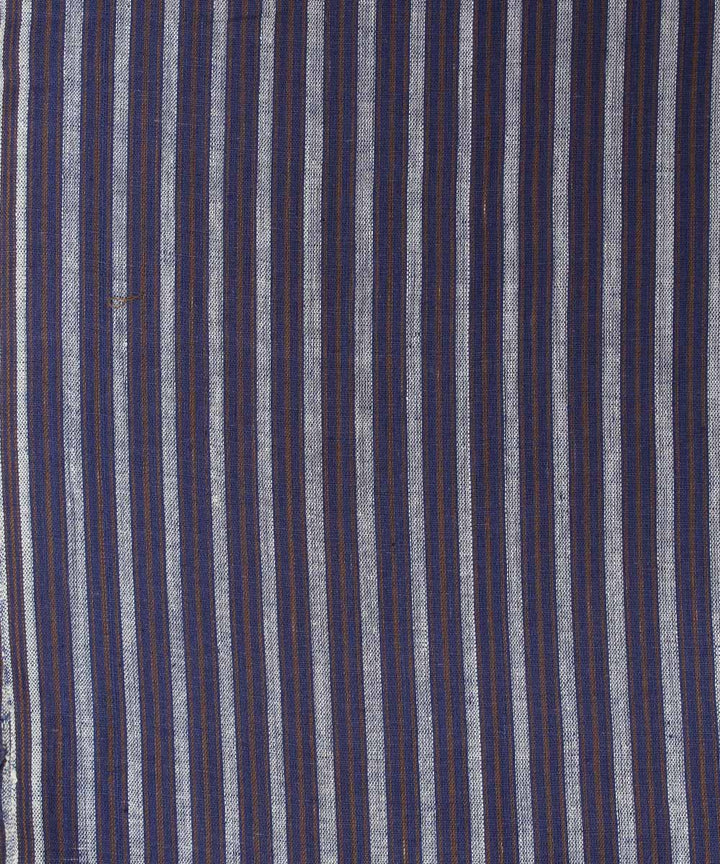1.3m Blue Grey Stripe Handloom Handspun Fabric
