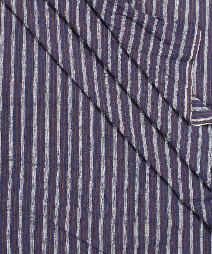 1.3m Blue Grey Stripe Handloom Handspun Fabric