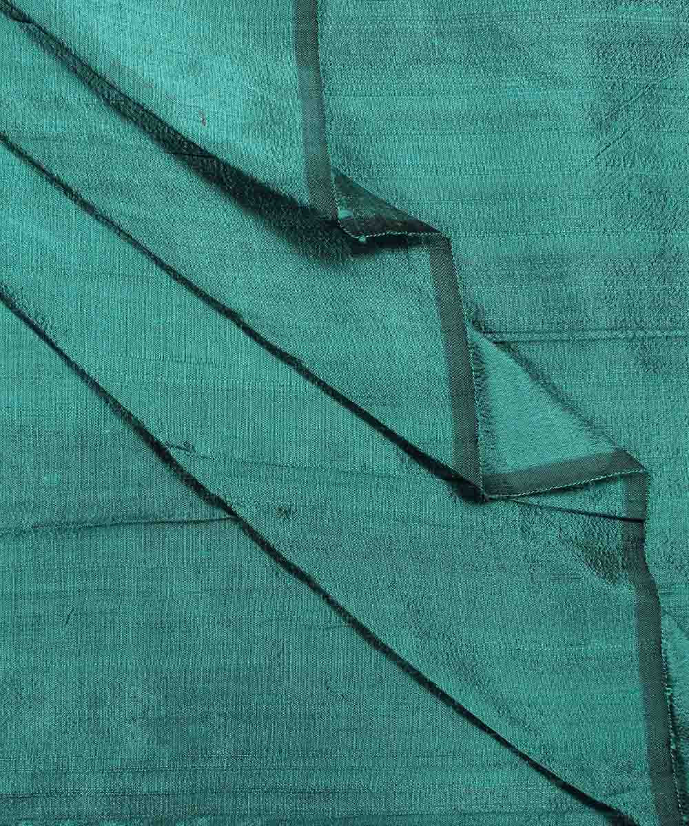 1.1m Handloom Raw Silk Green Fabric
