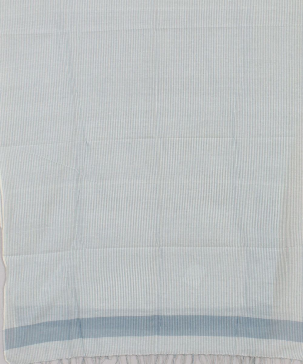 White and Grey Handloom Cotton Stole