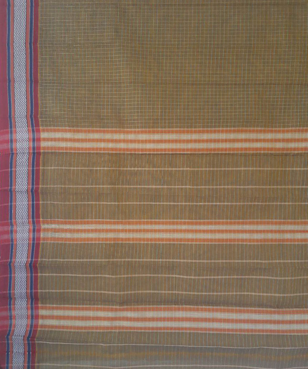 Camel brown handwoven cotton narayanapet saree