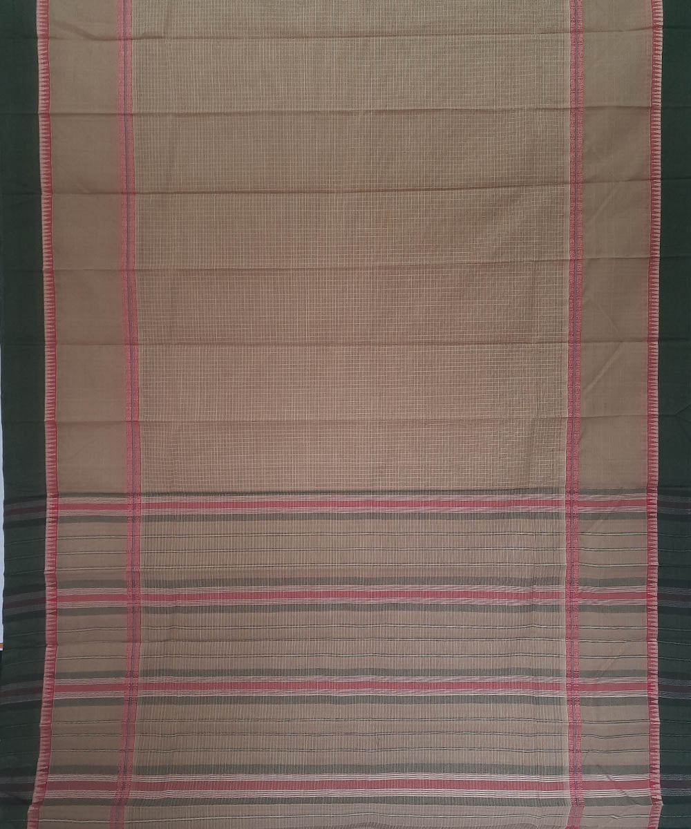 Grey handwoven cotton narayanpet saree