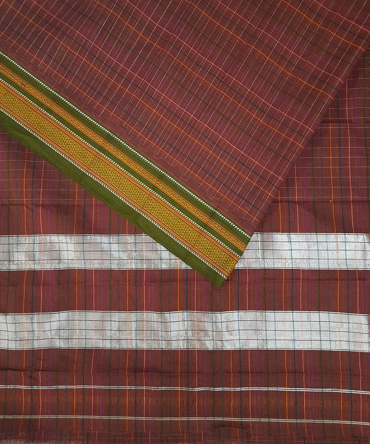 Multicolor handwoven cotton narayanpet saree