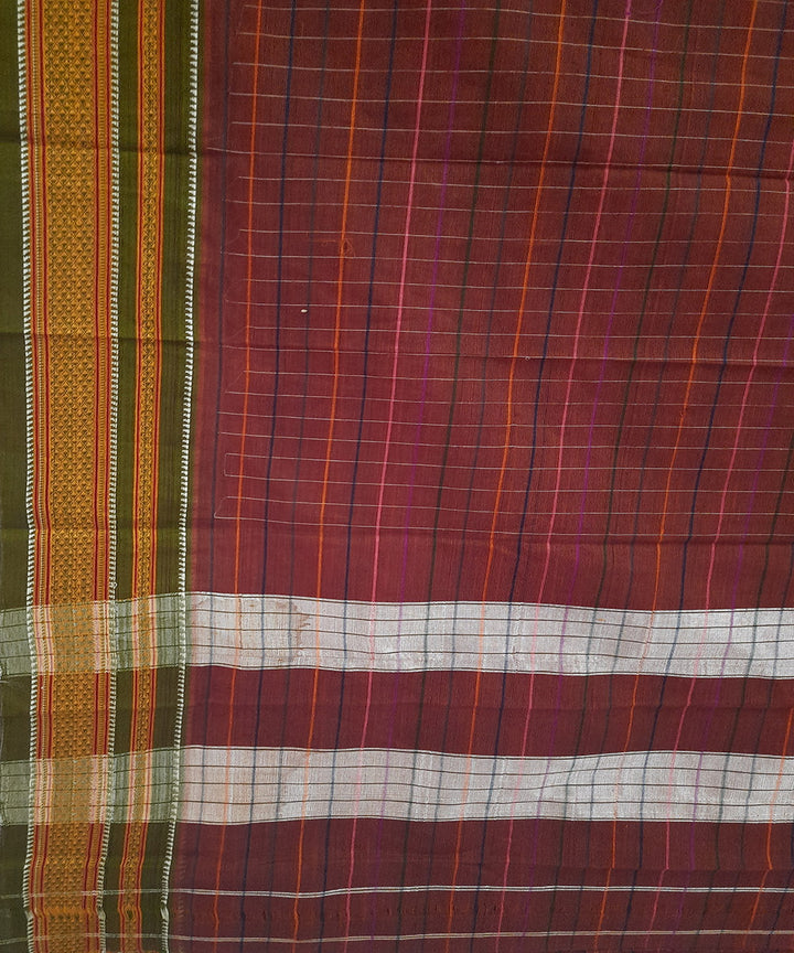Multicolor handwoven cotton narayanpet saree