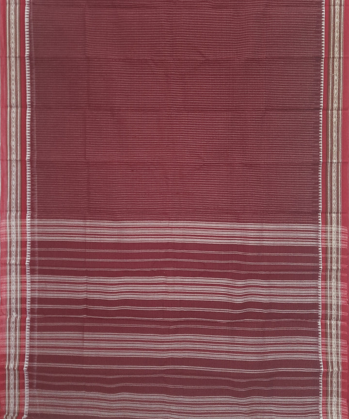 Maroon red handwoven cotton narayanpet saree