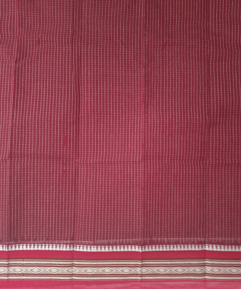 Maroon red handwoven cotton narayanpet saree