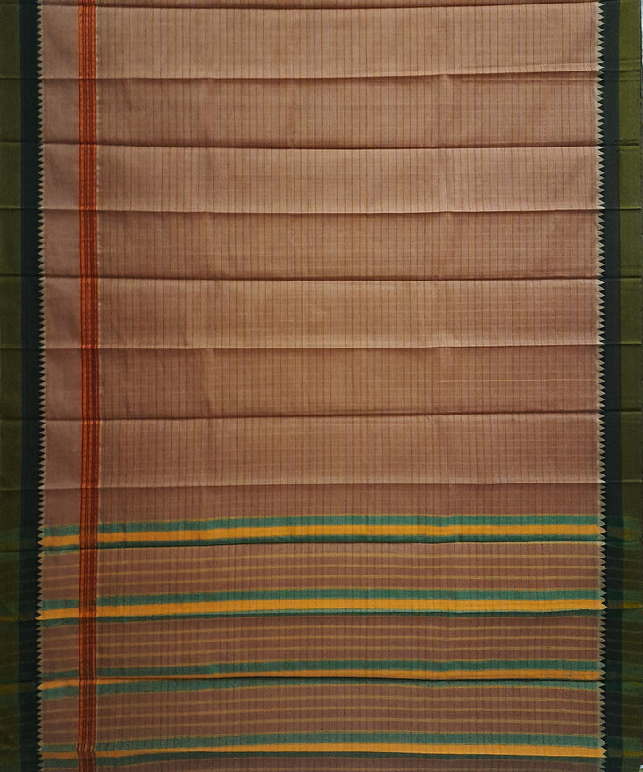 Brown handwoven cotton narayanpet saree