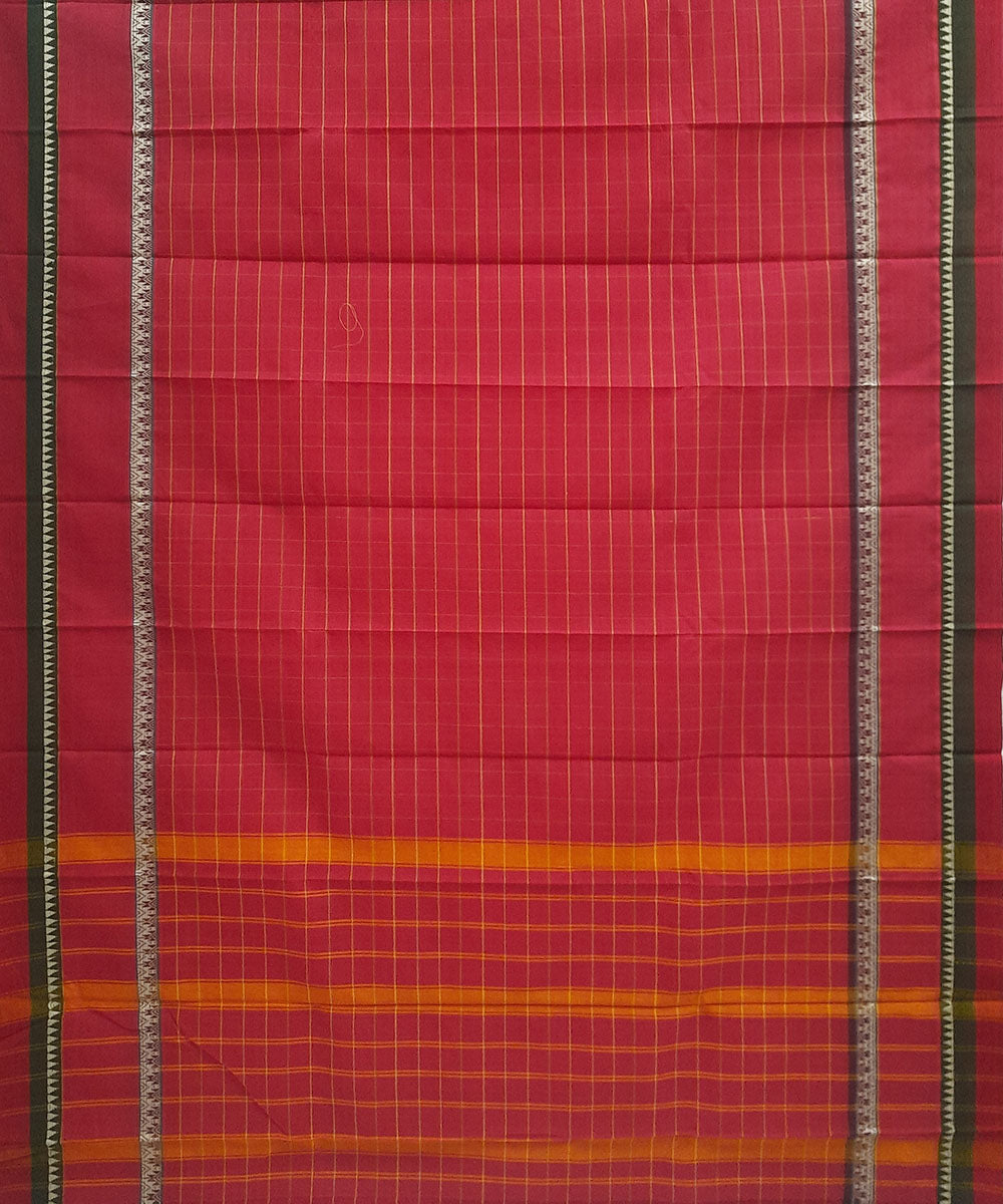 Pink handwoven narayanpet cotton saree