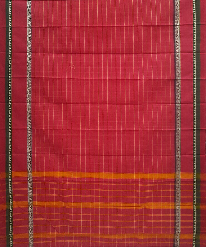 Pink handwoven narayanpet cotton saree