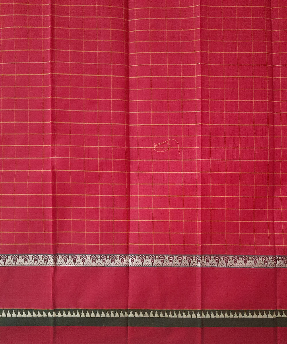 Pink handwoven narayanpet cotton saree