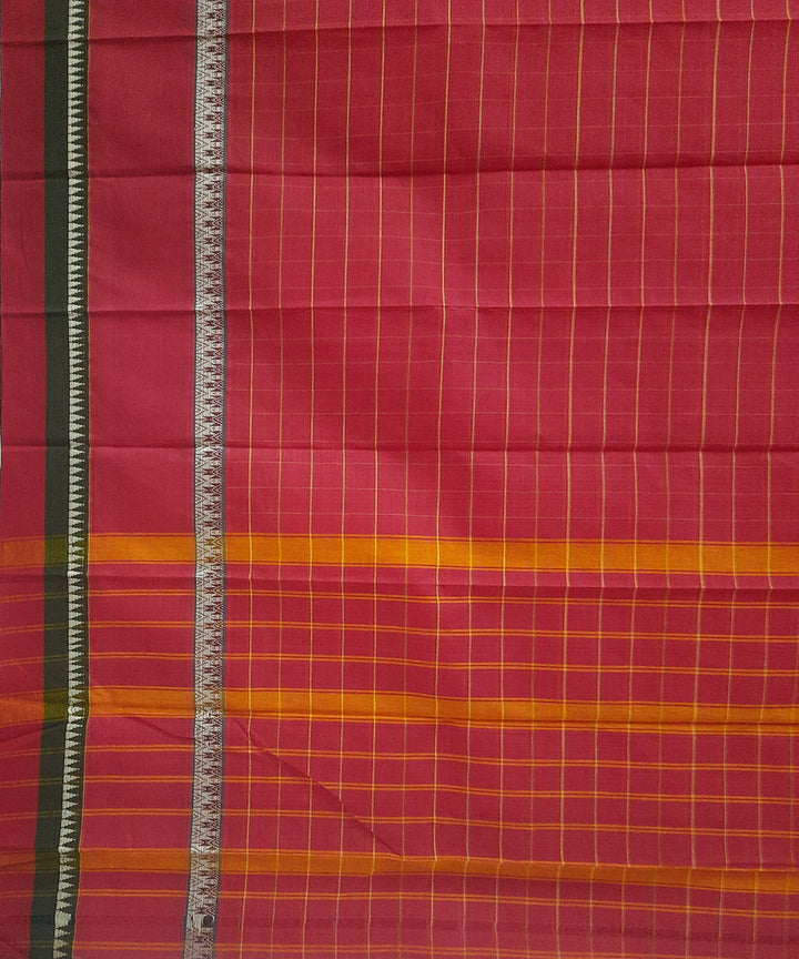 Pink handwoven narayanpet cotton saree