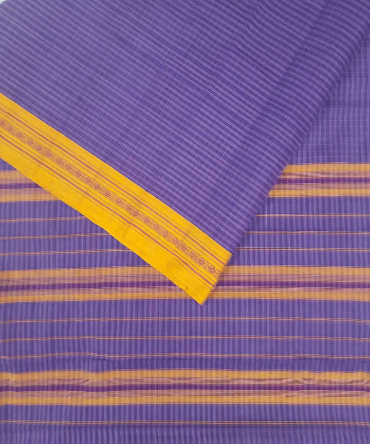 Violet handwoven cotton narayanpet saree