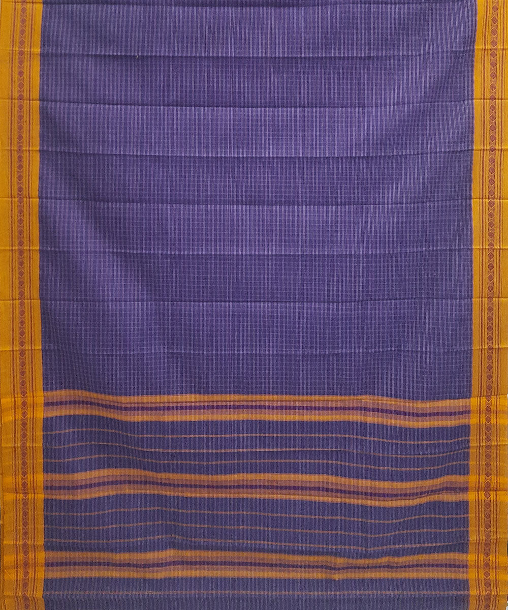 Violet handwoven cotton narayanpet saree