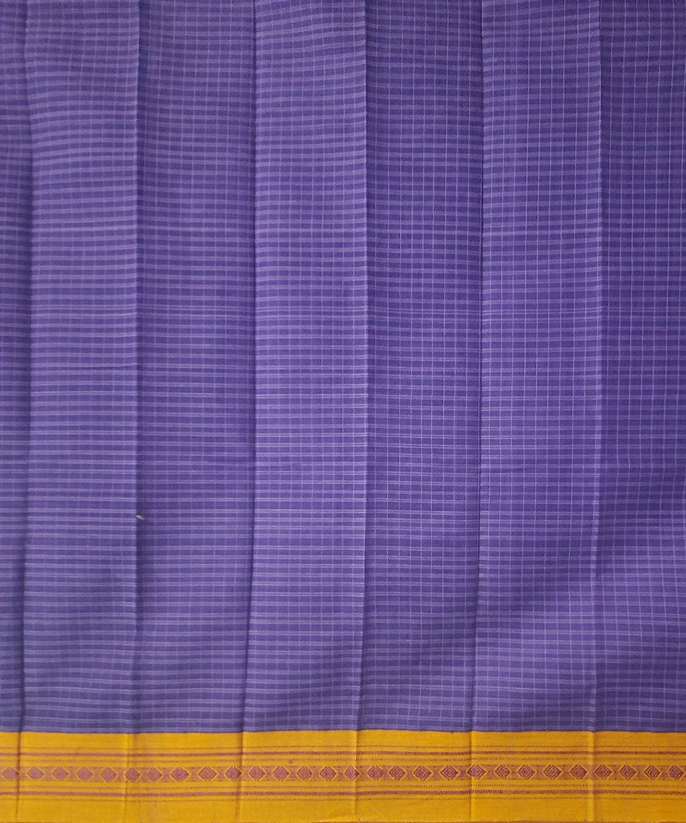Violet handwoven cotton narayanpet saree