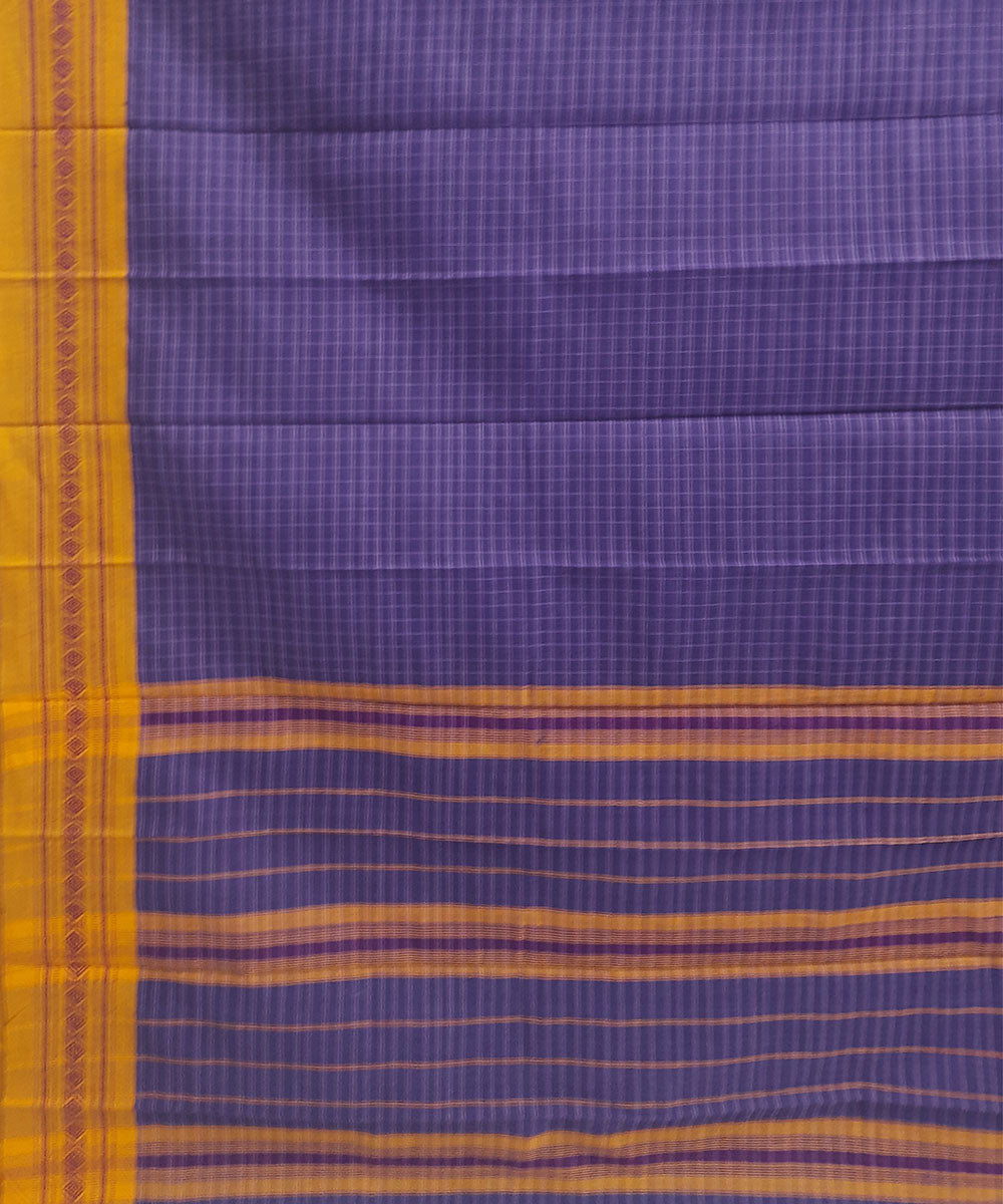 Violet handwoven cotton narayanpet saree