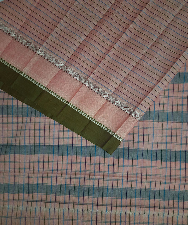 Pink hand woven cotton narayanpet saree
