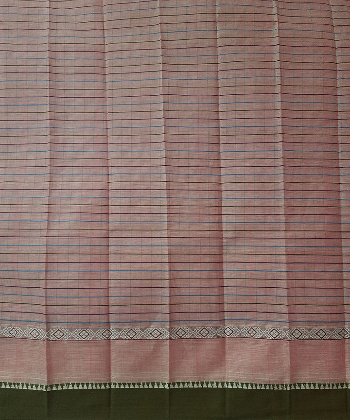 Pink hand woven cotton narayanpet saree