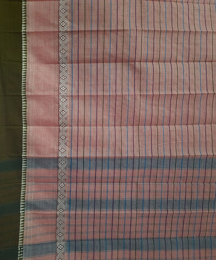Pink hand woven cotton narayanpet saree