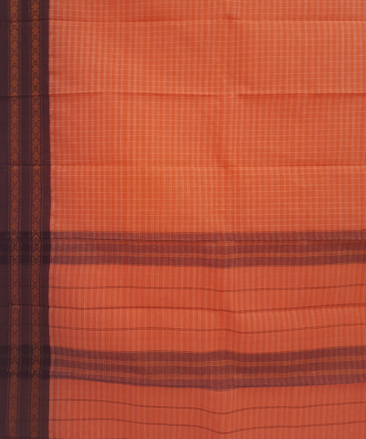 Orange handwoven cotton narayanpet saree