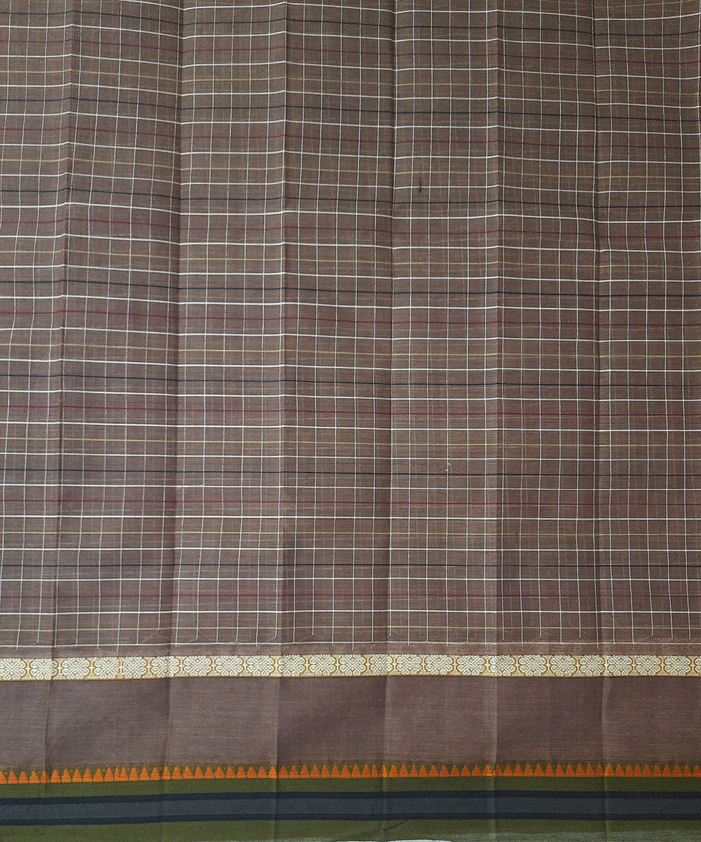 Grey hand woven cotton narayanpet saree