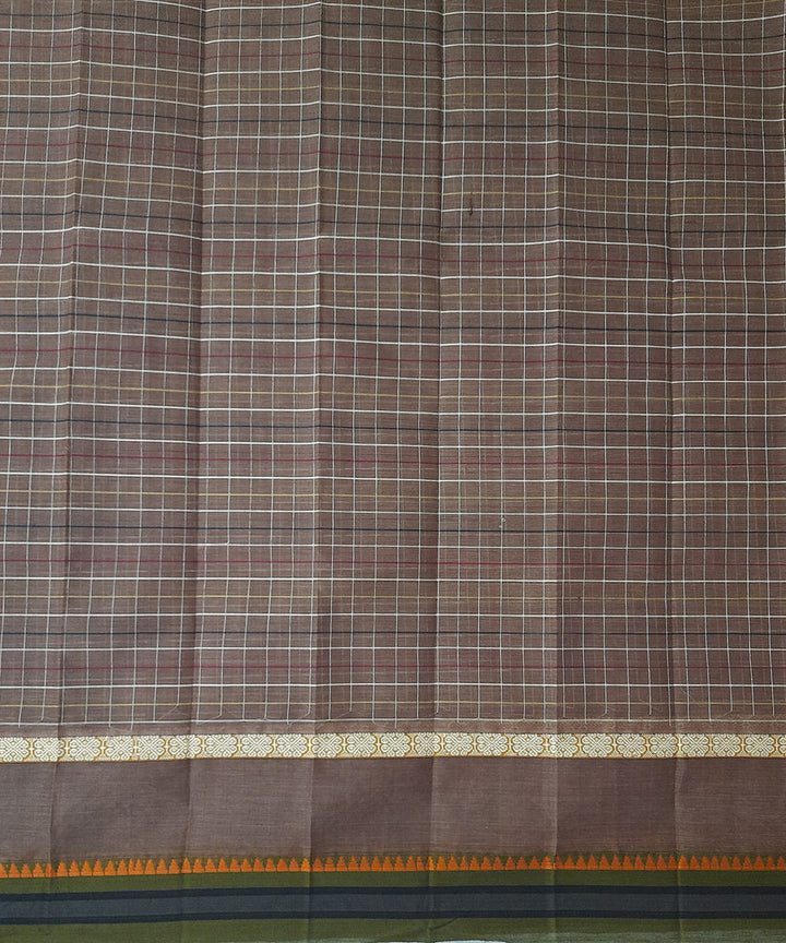 Grey hand woven cotton narayanpet saree