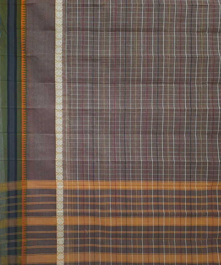 Grey hand woven cotton narayanpet saree