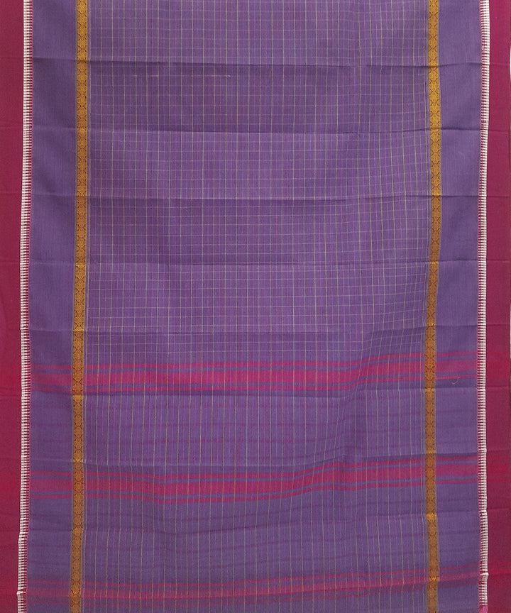 Purple handwoven cotton narayanpet saree