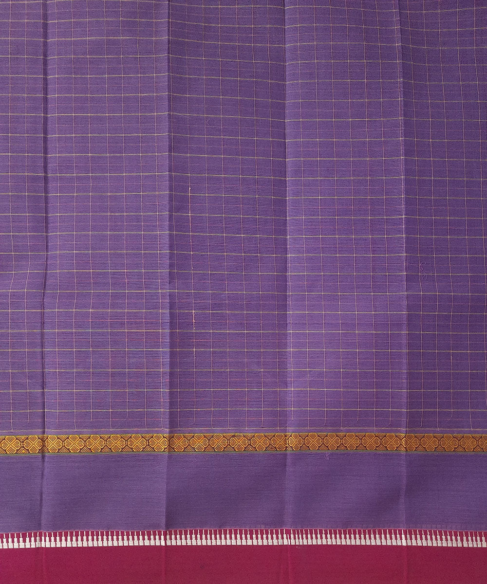 Purple handwoven cotton narayanpet saree