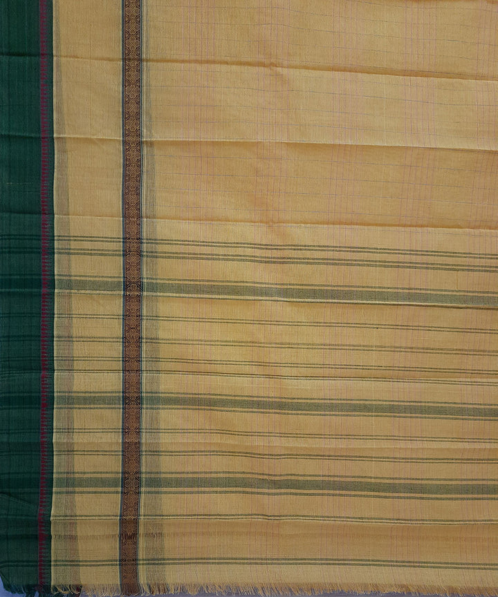 Light yellow handwoven cotton narayanpet saree