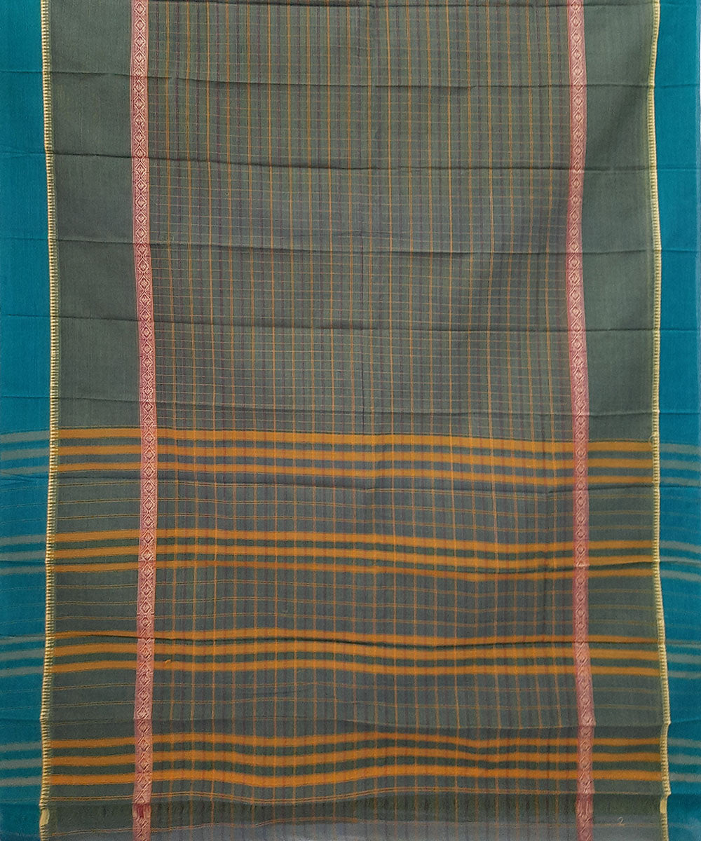 Green handwoven cotton narayanpet saree