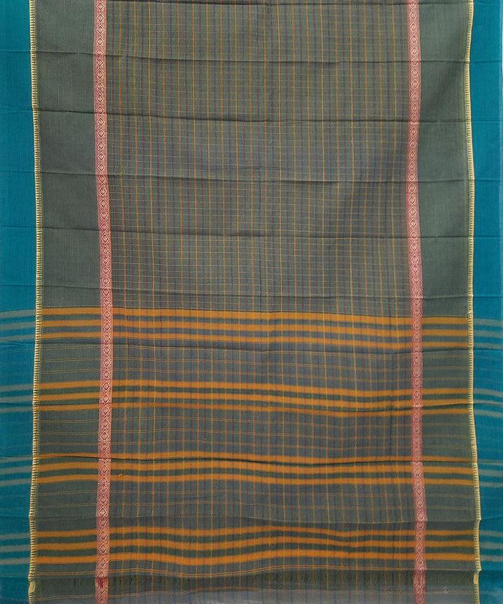 Green handwoven cotton narayanpet saree