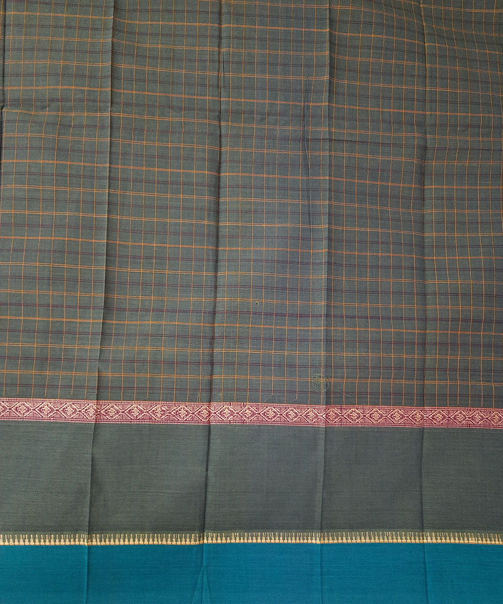 Green handwoven cotton narayanpet saree