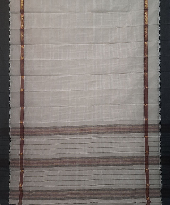 Cream handloom cotton narayanpet saree