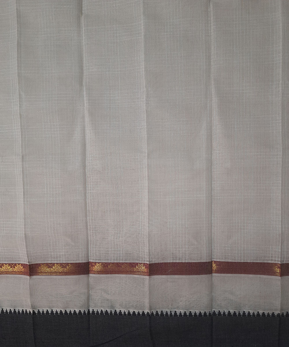 Cream handloom cotton narayanpet saree