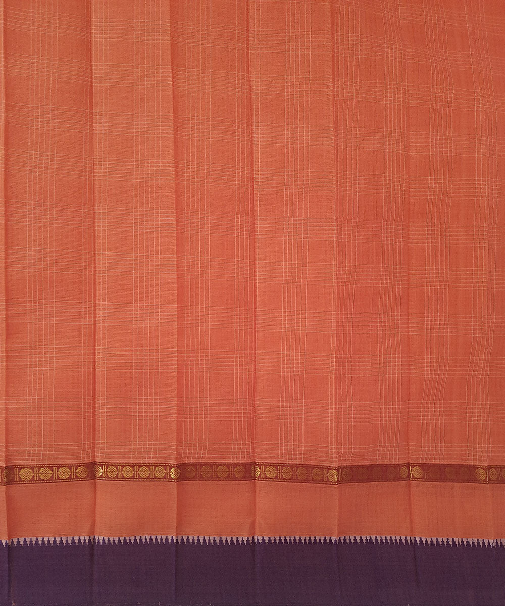 Light pink handwoven cotton narayanpet saree