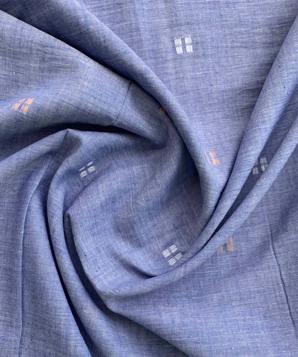 Pale blue handwoven mul cotton fabric