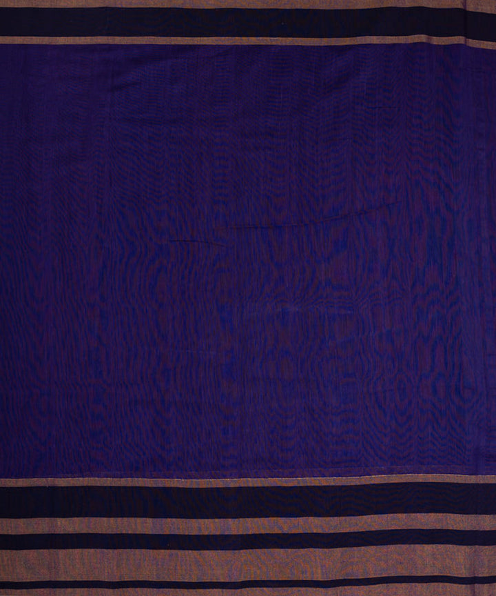 Blue gold handspun handwoven cotton silk saree